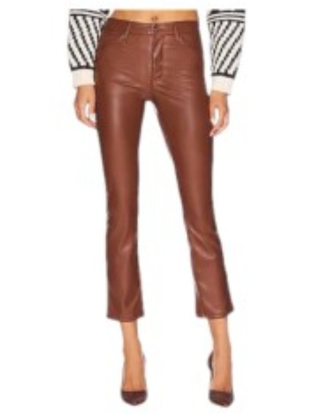 NWT MOTHER The Mid Rise Dazzler Ankle in Friar Brown 26